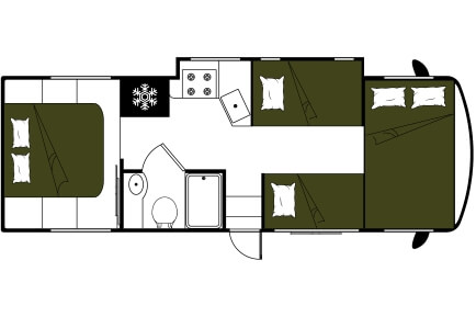 Mighty Class A RV floorplan